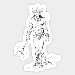 Frazetta Barbarian Sticker